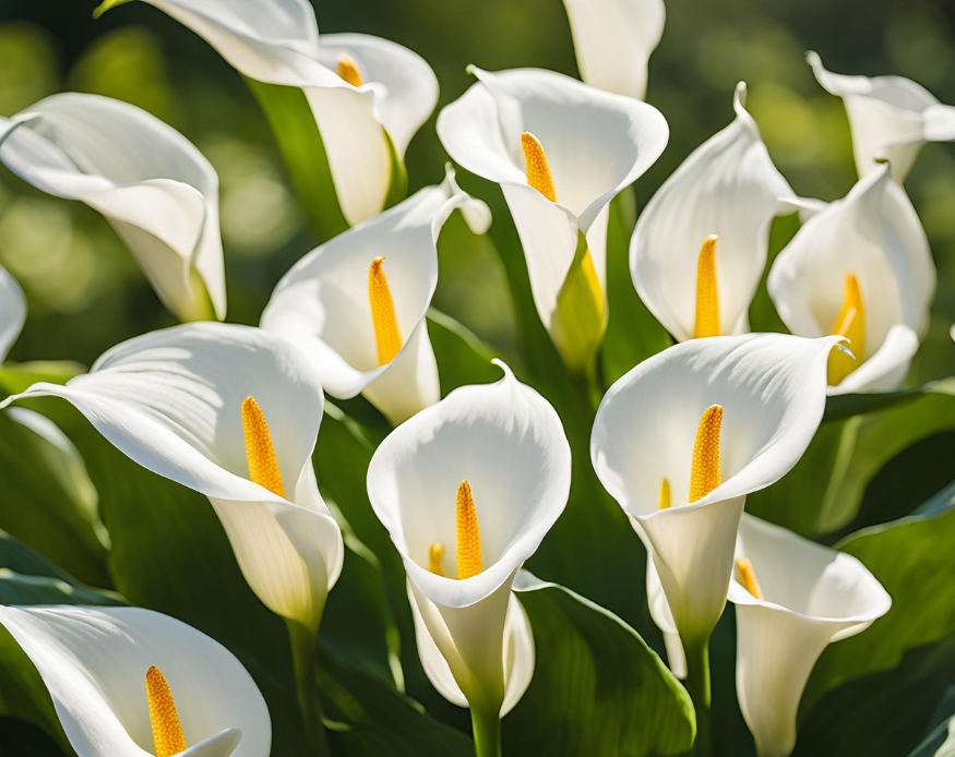 A group of The Calla Lily white flowers